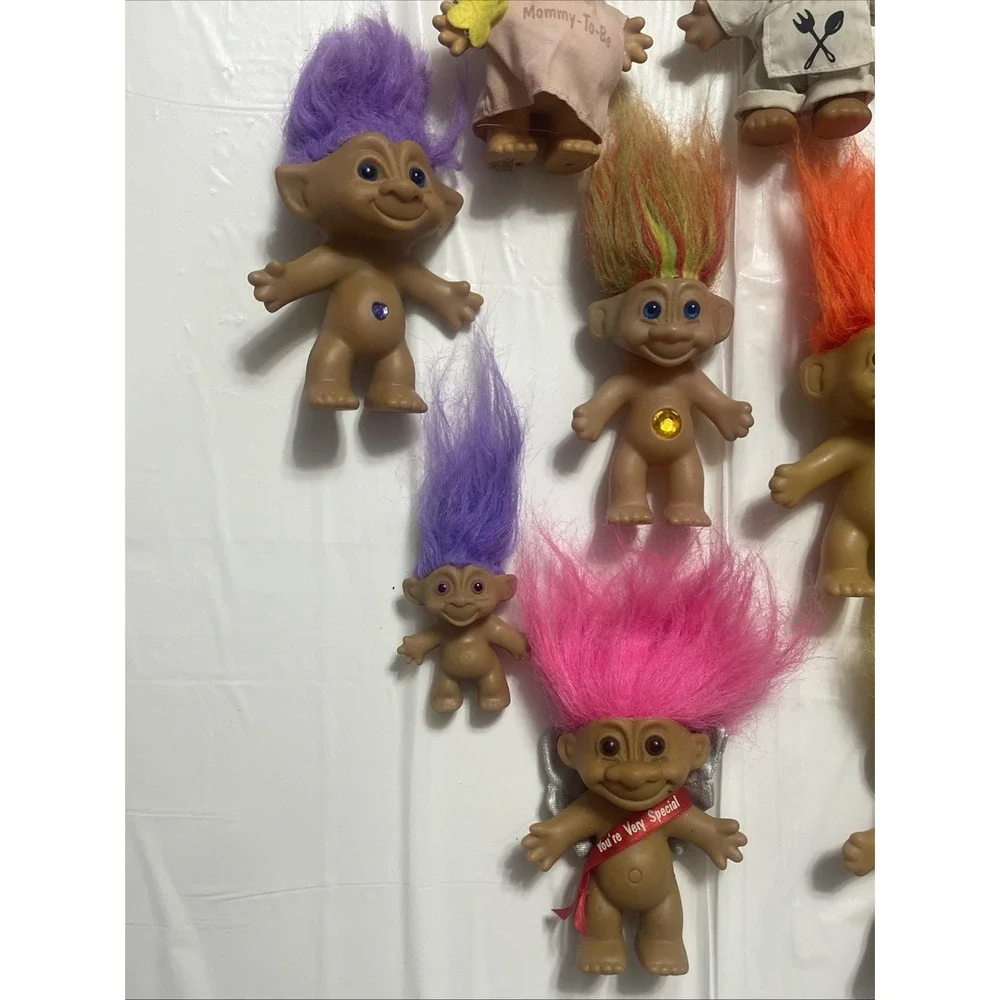 Lot Of 10 Vintage Troll Dolls Chef, Mommy To Be, Assorted Colors